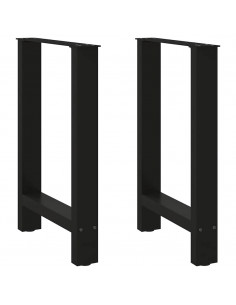 Gambe per Tavolino Nero 2 pz 50x(72-73) cm Acciaio