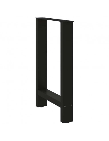 Gambe per Tavolino Nero 2 pz 50x(72-73) cm Acciaio