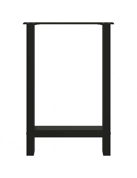 Gambe per tavolo da pranzo nere 2 pz 50x(72-73) cm in acciaio