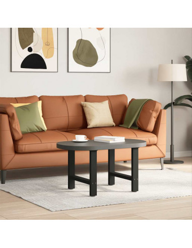 Gambe per Tavolino Nero 2 pz 60x(42-43) cm Acciaio