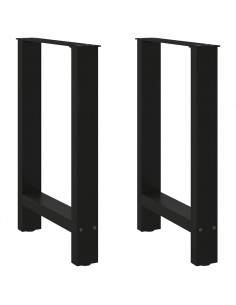 Gambe per Tavolino Nero 2 pz 60x(72-73) cm Acciaio