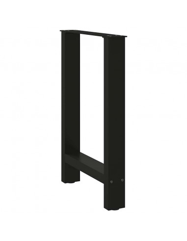 Gambe per Tavolino Nero 2 pz 60x(72-73) cm Acciaio