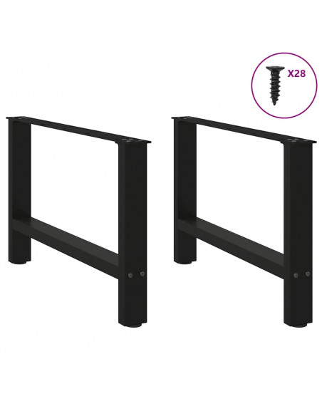 Gambe per Tavolino Nero 2 pz 70x(42-43) cm Acciaio