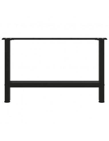 Gambe per Tavolino Nero 2 pz 70x(42-43) cm Acciaio