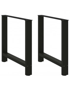 Gambe per Tavolino Nero 2 pz 80x(72-73) cm Acciaio