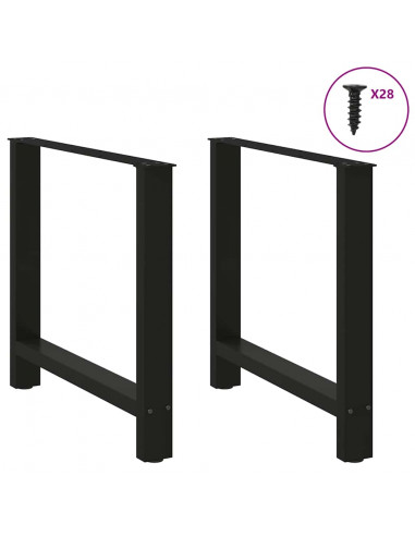Gambe per Tavolino Nero 2 pz 80x(72-73) cm Acciaio