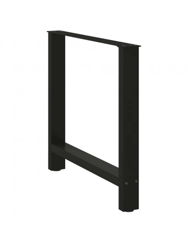 Gambe per Tavolino Nero 2 pz 80x(72-73) cm Acciaio