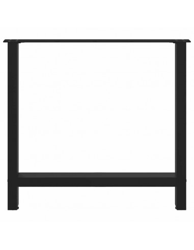 Gambe per Tavolino Nero 2 pz 80x(72-73) cm Acciaio