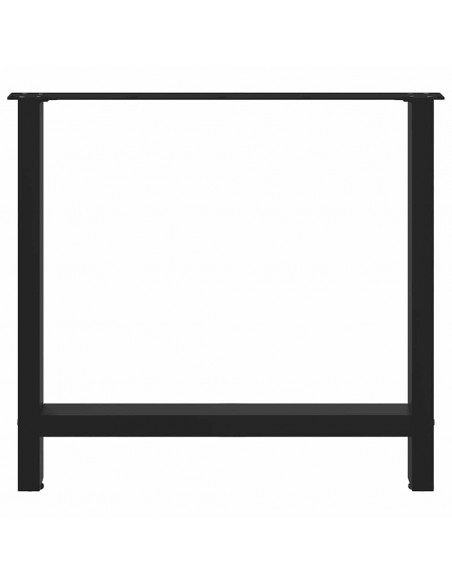 Gambe per Tavolino Nero 2 pz 80x(72-73) cm Acciaio