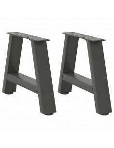 Gambe Tavolino Caffè a A 2 pz Antracite 50x(30-31)cm in Acciaio
