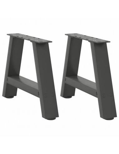 Gambe Tavolino Caffè a A 2 pz Antracite 50x(30-31)cm in Acciaio