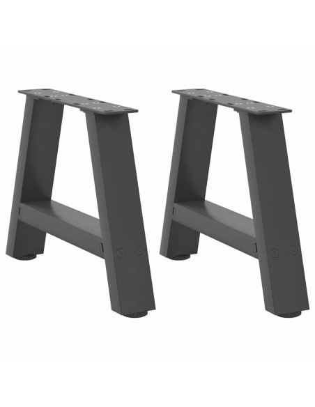 Gambe Tavolino Caffè a A 2 pz Antracite 50x(30-31)cm in Acciaio