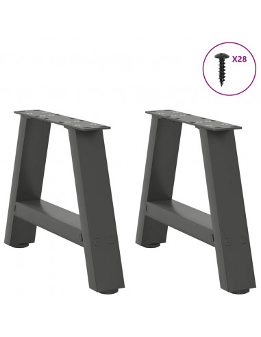 Gambe Tavolino Caffè a A 2 pz Antracite 50x(30-31)cm in Acciaio