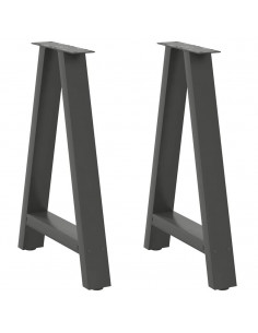 Gambe Tavolino Caffè a A 2 pz Antracite 50x(72-73)cm in Acciaio