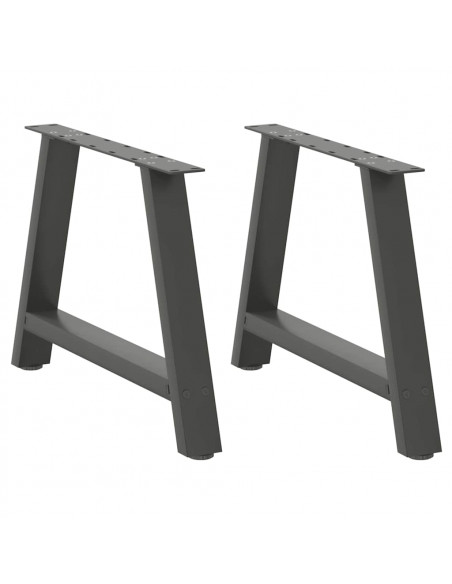 Gambe Tavolino Caffè a A 2 pz Antracite 60x(42-43)cm in Acciaio