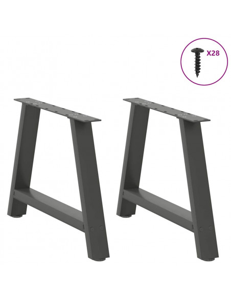 Gambe Tavolino Caffè a A 2 pz Antracite 60x(42-43)cm in Acciaio