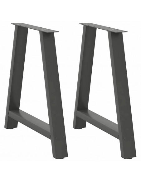 Gambe Tavolino Caffè a A 2 pz Antracite 70x(72-73)cm in Acciaio