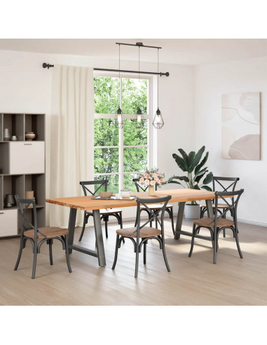 Gambe Tavolino Caffè a A 2pz Antracite 100x(72-73)cm in Acciaio