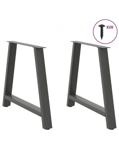 Gambe Tavolino Caffè a A 2pz Antracite 100x(72-73)cm in Acciaio