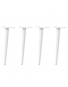 Gambe Tavolino Caffè a Forma Conica 4 pz Bianco 30-31cm Acciaio