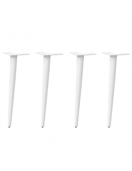 Gambe Tavolino Caffè a Forma Conica 4 pz Bianco 30-31cm Acciaio
