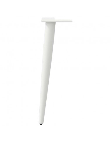 Gambe Tavolino Caffè a Forma Conica 4 pz Bianco 30-31cm Acciaio