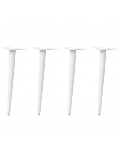 Gambe Tavolino Caffè a Forma Conica 4 pz Bianco 42-43cm Acciaio