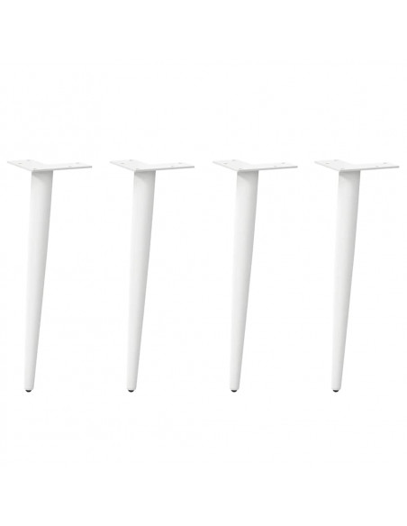 Gambe Tavolino Caffè a Forma Conica 4 pz Bianco 42-43cm Acciaio
