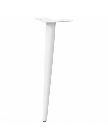 Gambe Tavolino Caffè a Forma Conica 4 pz Bianco 42-43cm Acciaio