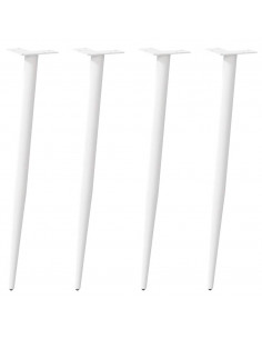 Gambe Tavolino Caffè a Forma Conica 4 pz Bianco 72-73cm Acciaio