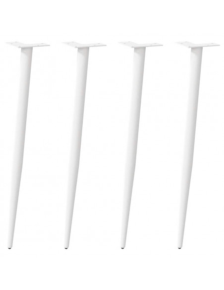Gambe Tavolino Caffè a Forma Conica 4 pz Bianco 72-73cm Acciaio