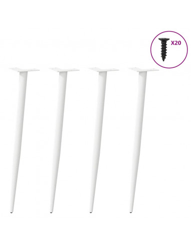 Gambe Tavolino Caffè a Forma Conica 4 pz Bianco 72-73cm Acciaio