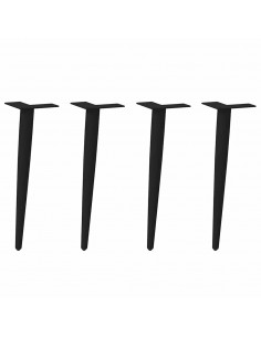 Gambe Tavolino Caffè a Forma Conica 4 pz Nero 42-43 cm Acciaio