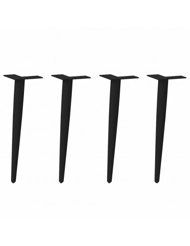 Gambe Tavolino Caffè a Forma Conica 4 pz Nero 42-43 cm Acciaio