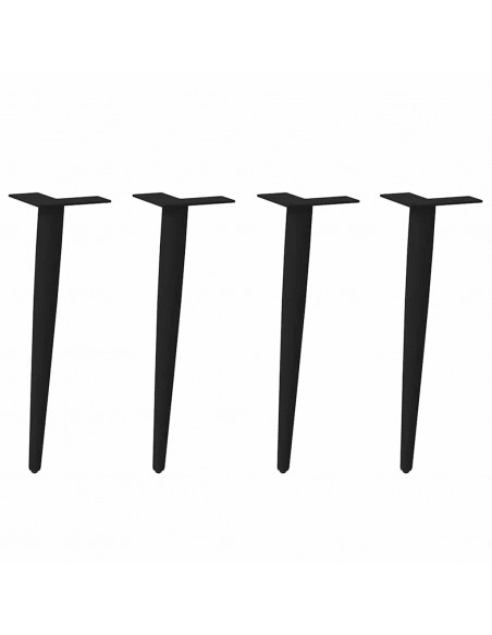 Gambe Tavolino Caffè a Forma Conica 4 pz Nero 42-43 cm Acciaio