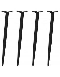Gambe Tavolino Caffè a Forma Conica 4 pz Nero 72-73 cm Acciaio