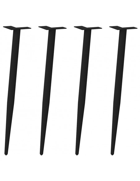 Gambe Tavolino Caffè a Forma Conica 4 pz Nero 72-73 cm Acciaio