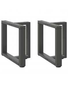 Gambe Tavolino Caffè a T 2 pz Antracite 50x25x(30-31)cm Acciaio