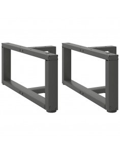 Gambe Tavolino Caffè a T 2 pz Antracite 70x25x(30-31)cm Acciaio