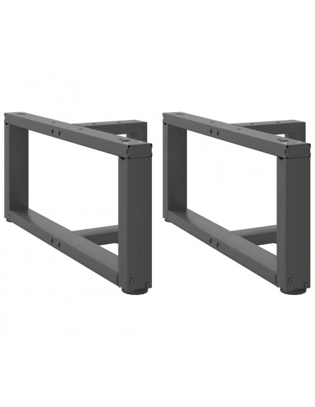 Gambe Tavolino Caffè a T 2 pz Antracite 70x25x(30-31)cm Acciaio