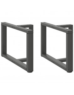 Gambe Tavolino Caffè a T 2 pz Antracite 70x25x(42-43)cm Acciaio