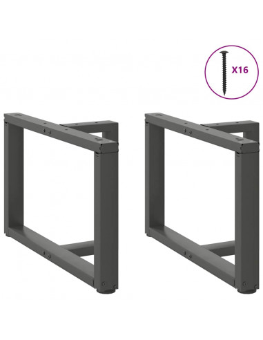Gambe Tavolino Caffè a T 2 pz Antracite 70x25x(42-43)cm Acciaio
