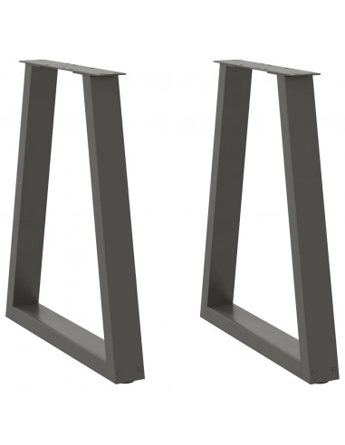 Gambe Tavolino Caffè a V 2 pz Antracite 50x(72-73)cm in Acciaio