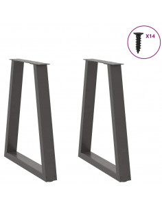 Gambe per tavolo da pranzo a forma di V 2 pz Antracite 50x(72-73,3) cm Acciaio 2