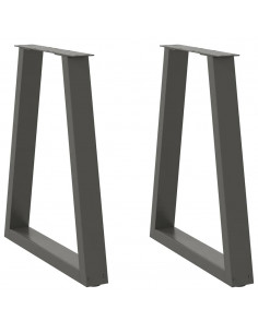 Gambe Tavolino Caffè a V 2 pz Antracite 60x(72-73)cm in Acciaio