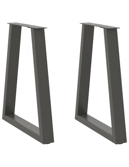Gambe Tavolino Caffè a V 2 pz Antracite 60x(72-73)cm in Acciaio