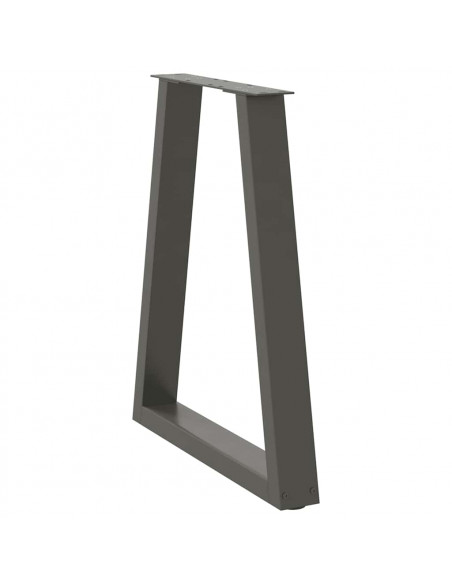 Gambe Tavolino Caffè a V 2 pz Antracite 60x(72-73)cm in Acciaio