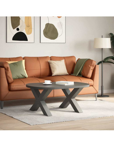 Gambe Tavolino Caffè a X 2 pz Antracite 70x(42-43) cm Acciaio