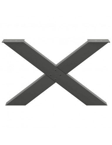Gambe Tavolino Caffè a X 2 pz Antracite 70x(42-43) cm Acciaio
