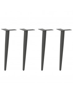 Gambe Tavolino Caffè Forma Conica 4pz Antracite 30-31cm Acciaio